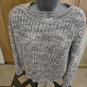 Woven Heart Speckled Knit Sweater